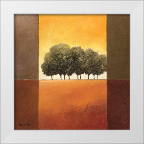 Trees III White Modern Wood Framed Art Print by Paus, Hans