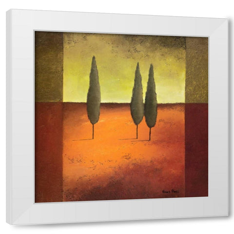 Trees IV White Modern Wood Framed Art Print by Paus, Hans