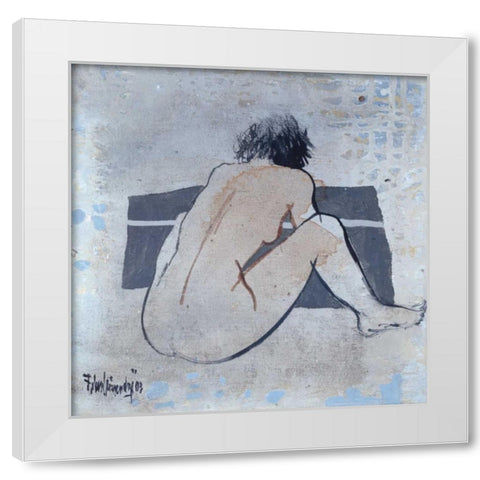 Studies from the nude I White Modern Wood Framed Art Print by Vriesendorp, Heleen