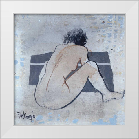 Studies from the nude I White Modern Wood Framed Art Print by Vriesendorp, Heleen