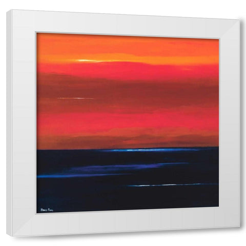 Afterglow I White Modern Wood Framed Art Print by Paus, Hans
