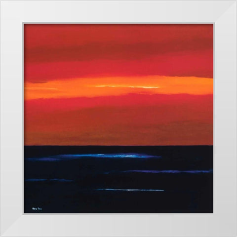 Afterglow II White Modern Wood Framed Art Print by Paus, Hans