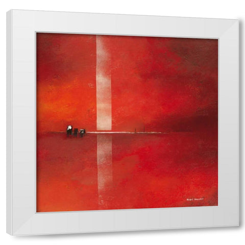 Deep red II White Modern Wood Framed Art Print by Schrooten, Andre