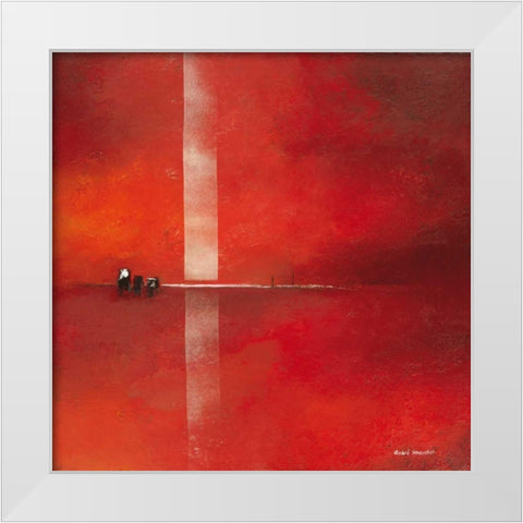 Deep red II White Modern Wood Framed Art Print by Schrooten, Andre