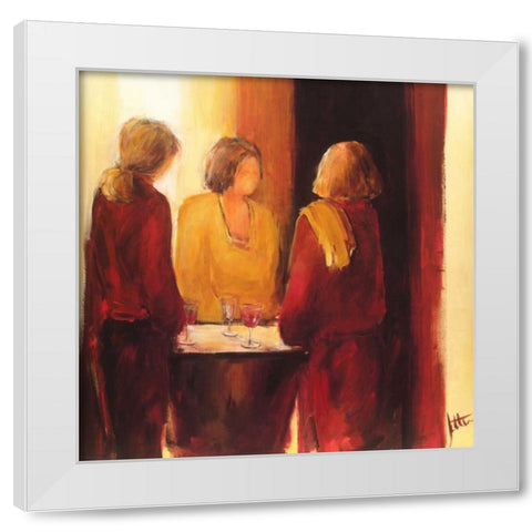 Meeting place I White Modern Wood Framed Art Print by Roseboom, Jettie