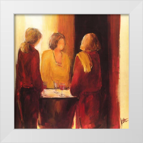 Meeting place I White Modern Wood Framed Art Print by Roseboom, Jettie