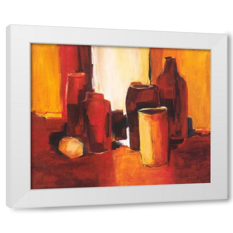 Cans and bottles II White Modern Wood Framed Art Print by Roseboom, Jettie