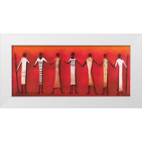 Figuras I White Modern Wood Framed Art Print by Noordhuis, Jan Eelse