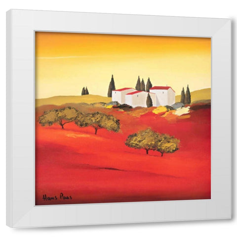 Tuscan red III White Modern Wood Framed Art Print by Paus, Hans