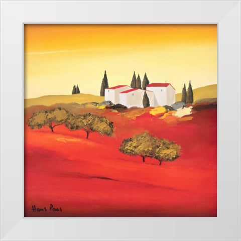 Tuscan red III White Modern Wood Framed Art Print by Paus, Hans