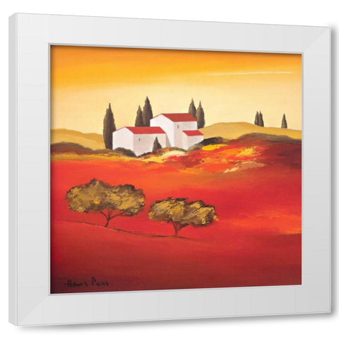 Tuscan red VI White Modern Wood Framed Art Print by Paus, Hans