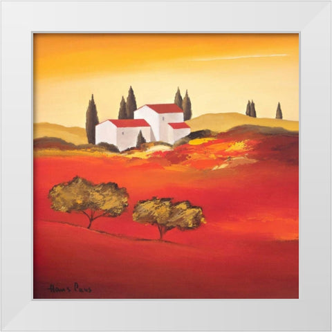 Tuscan red VI White Modern Wood Framed Art Print by Paus, Hans