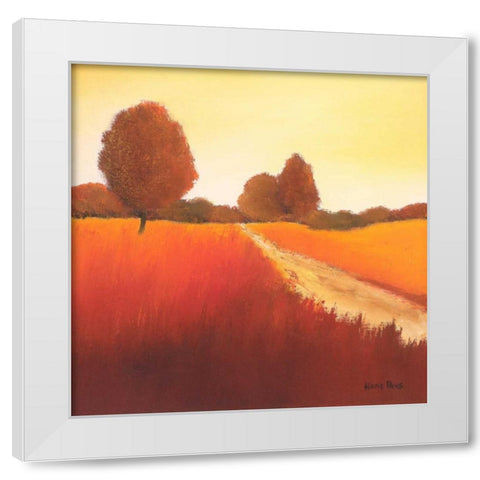 Scarlet Landscape I White Modern Wood Framed Art Print by Paus, Hans
