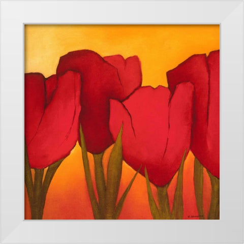 Be in full bloom II White Modern Wood Framed Art Print by Schrooten, Andre