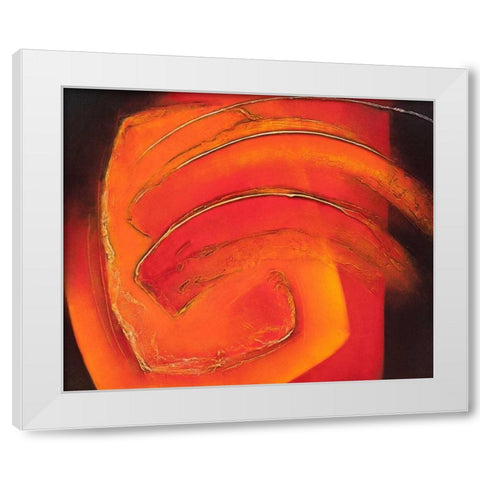 in motion II White Modern Wood Framed Art Print by Liesbet, Optendress
