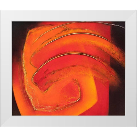 in motion II White Modern Wood Framed Art Print by Liesbet, Optendress
