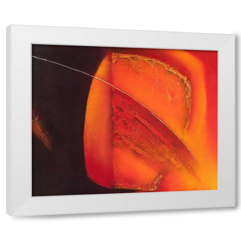 in motion III White Modern Wood Framed Art Print by Liesbet, Optendress