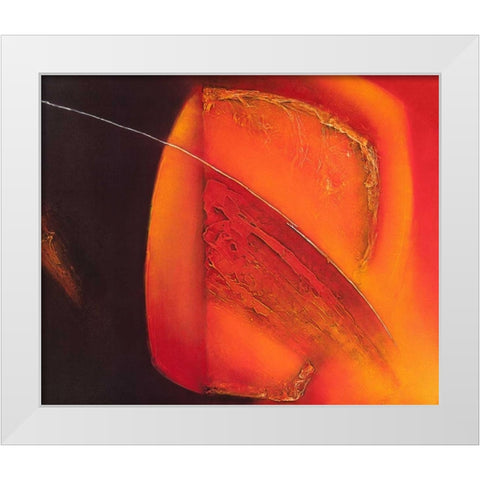 in motion III White Modern Wood Framed Art Print by Liesbet, Optendress