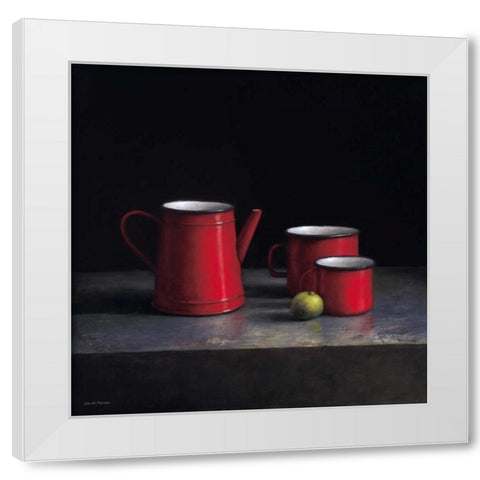 Pots and pans II White Modern Wood Framed Art Print by van Riswick, Jos