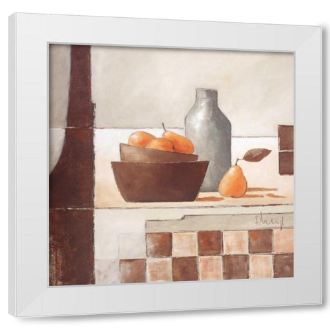 Still life in grey I White Modern Wood Framed Art Print by Heigl, Franz