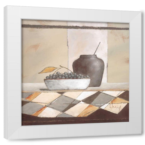 Still life in grey II White Modern Wood Framed Art Print by Heigl, Franz