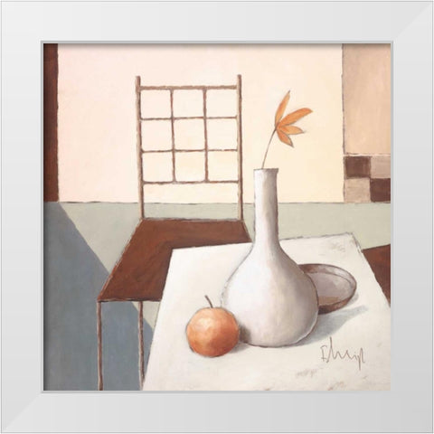 Still life in grey IV White Modern Wood Framed Art Print by Heigl, Franz