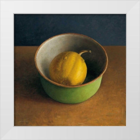 Green bowl I White Modern Wood Framed Art Print by van Riswick, Jos