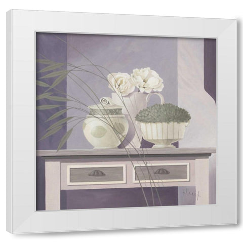 Pastel colours II White Modern Wood Framed Art Print by Heigl, Franz