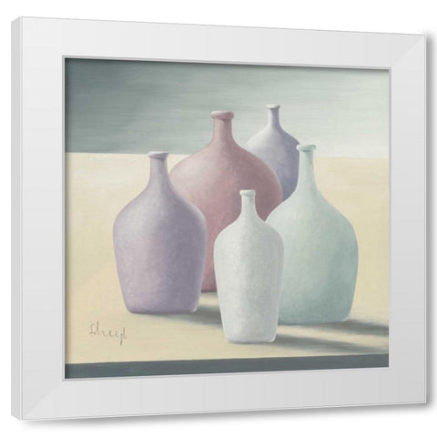 In a row I White Modern Wood Framed Art Print by Heigl, Franz