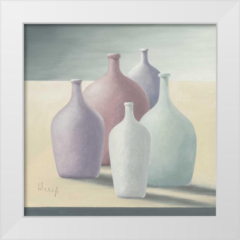 In a row I White Modern Wood Framed Art Print by Heigl, Franz