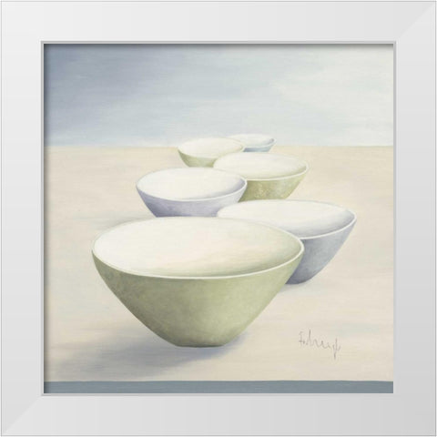 In a row II White Modern Wood Framed Art Print by Heigl, Franz