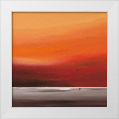 Attractive red II White Modern Wood Framed Art Print by Paus, Hans