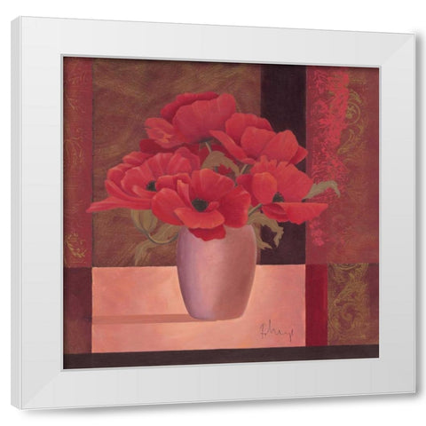 Composition in red II White Modern Wood Framed Art Print by Paus, Hans