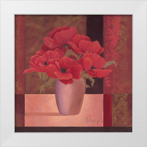 Composition in red II White Modern Wood Framed Art Print by Paus, Hans