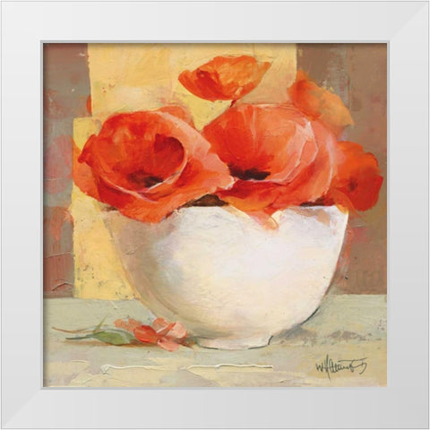 Lovely Poppies I White Modern Wood Framed Art Print by Haenraets, Willem