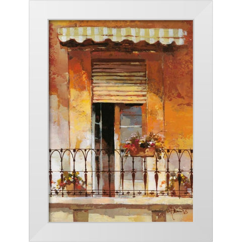 Balcony II White Modern Wood Framed Art Print by Haenraets, Willem