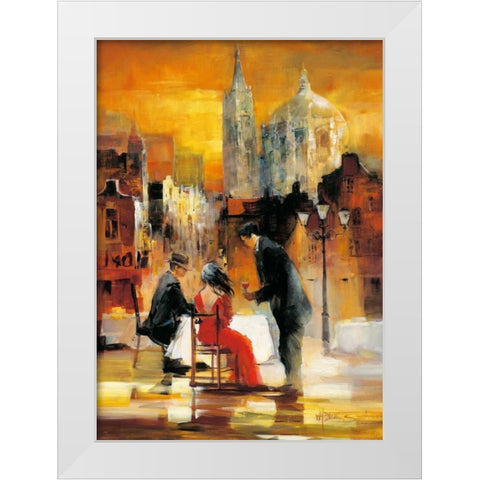 Romance II White Modern Wood Framed Art Print by Haenraets, Willem