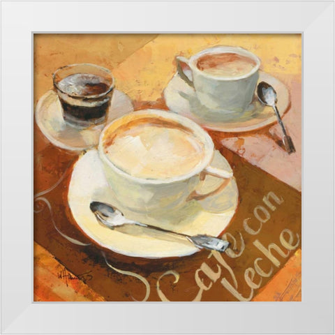 Cafe Grande II White Modern Wood Framed Art Print by Haenraets, Willem