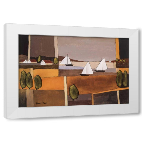 Skyline I White Modern Wood Framed Art Print by Paus, Hans