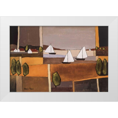 Skyline I White Modern Wood Framed Art Print by Paus, Hans