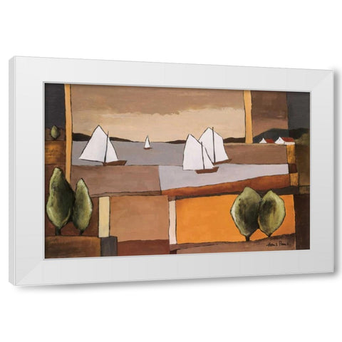 Skyline II White Modern Wood Framed Art Print by Paus, Hans