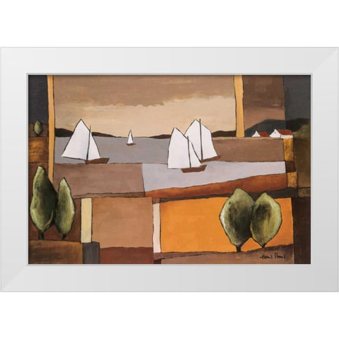 Skyline II White Modern Wood Framed Art Print by Paus, Hans