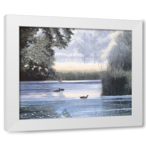 Water base II White Modern Wood Framed Art Print by Heigl, Franz