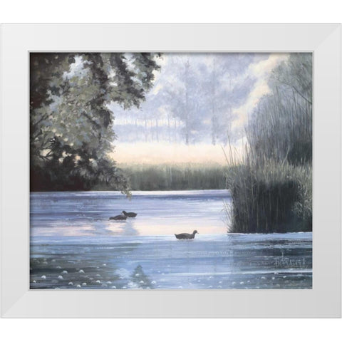 Water base II White Modern Wood Framed Art Print by Heigl, Franz