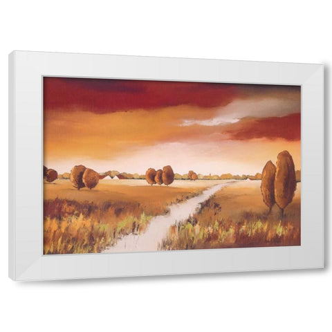 Down the river I White Modern Wood Framed Art Print by Paus, Hans