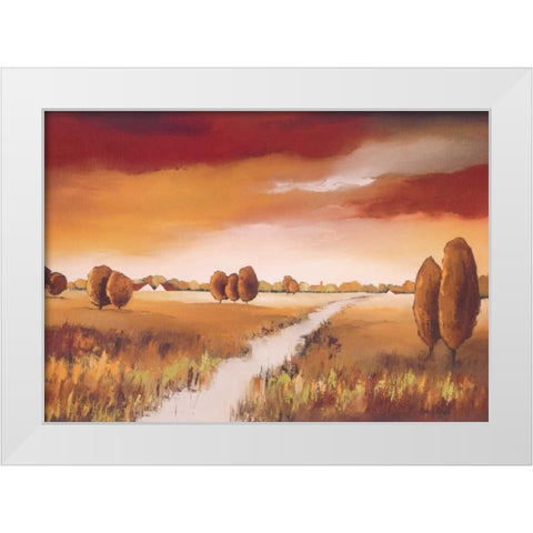 Down the river I White Modern Wood Framed Art Print by Paus, Hans