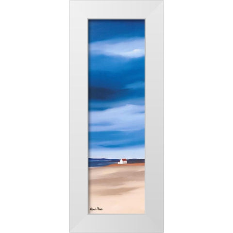Blue sky I White Modern Wood Framed Art Print by Paus, Hans