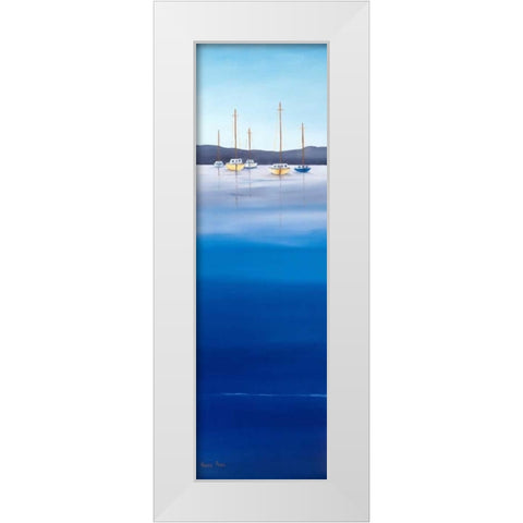 Waterline I White Modern Wood Framed Art Print by Paus, Hans