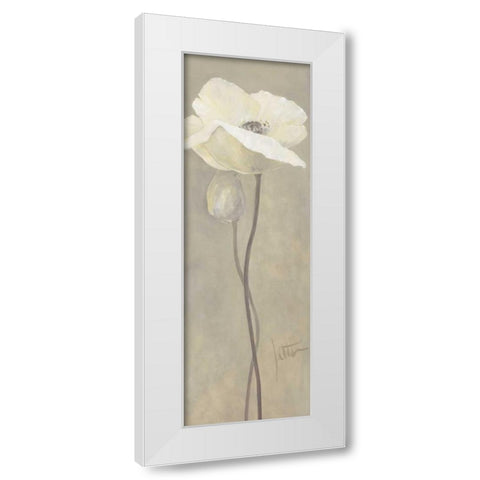 Poppy in white IV White Modern Wood Framed Art Print by Roseboom, Jettie