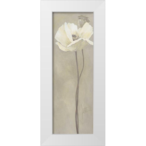 Poppy in white V White Modern Wood Framed Art Print by Roseboom, Jettie